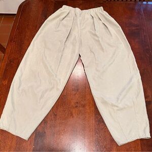 Kids Relaxed Elastic-Waist Pants - Light Beige brushed silk-like finish size 10
